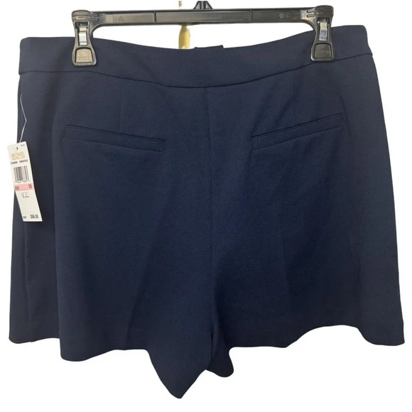 Michael Kors Pleated Shorts Women's Midnight Blue Shorts Size 10 - Picture 2 of 3